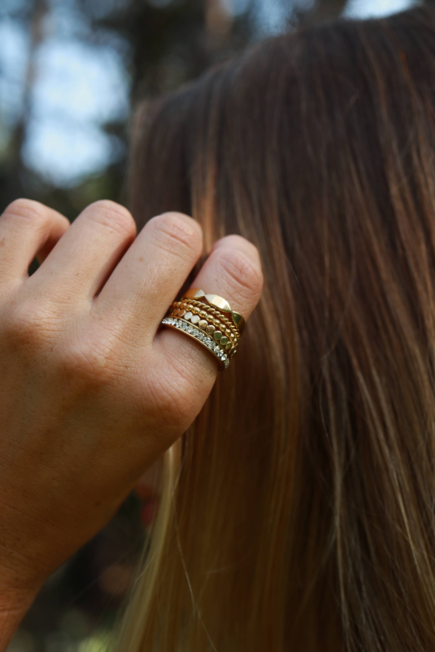 18K Gold PVD CZ Eternity Stainless Steel Ring: October / 7