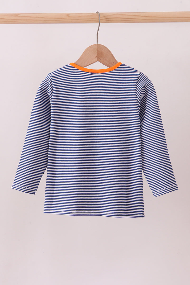Premium Blue Auburn stripe tiger top