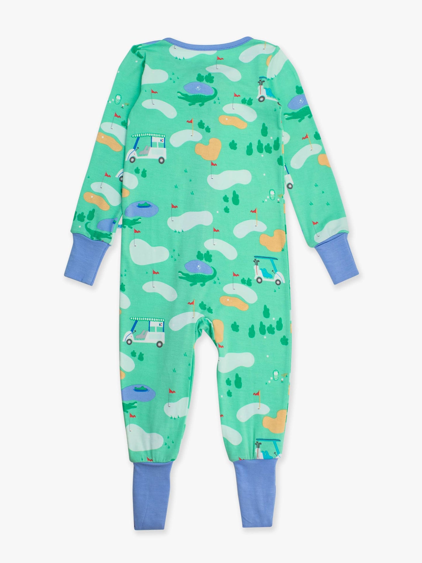 Baby Boys Fairway Golf Bamboo Viscose Convertible One Piece Pajamas: Green / 12-18m