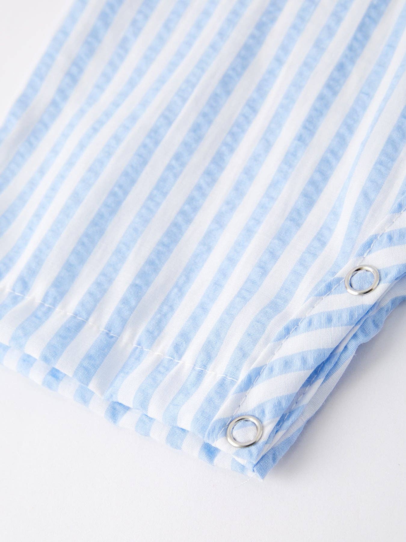 Spring and Summer Chicken Embroidery Blue Boy Romper: 12M