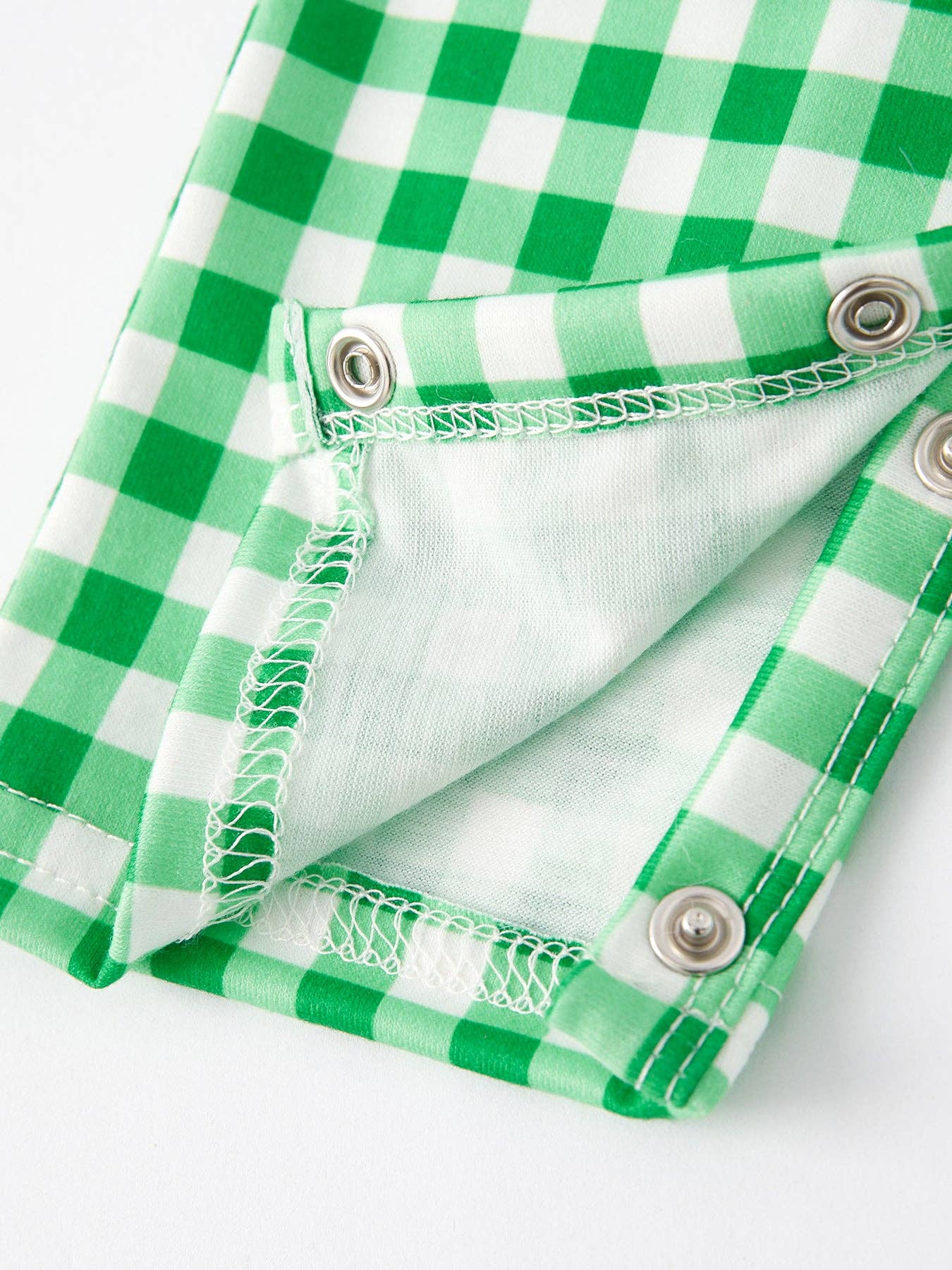 St. Patrick's Day Smocking Embroidered Green Plaid Boys' Romper: 12M