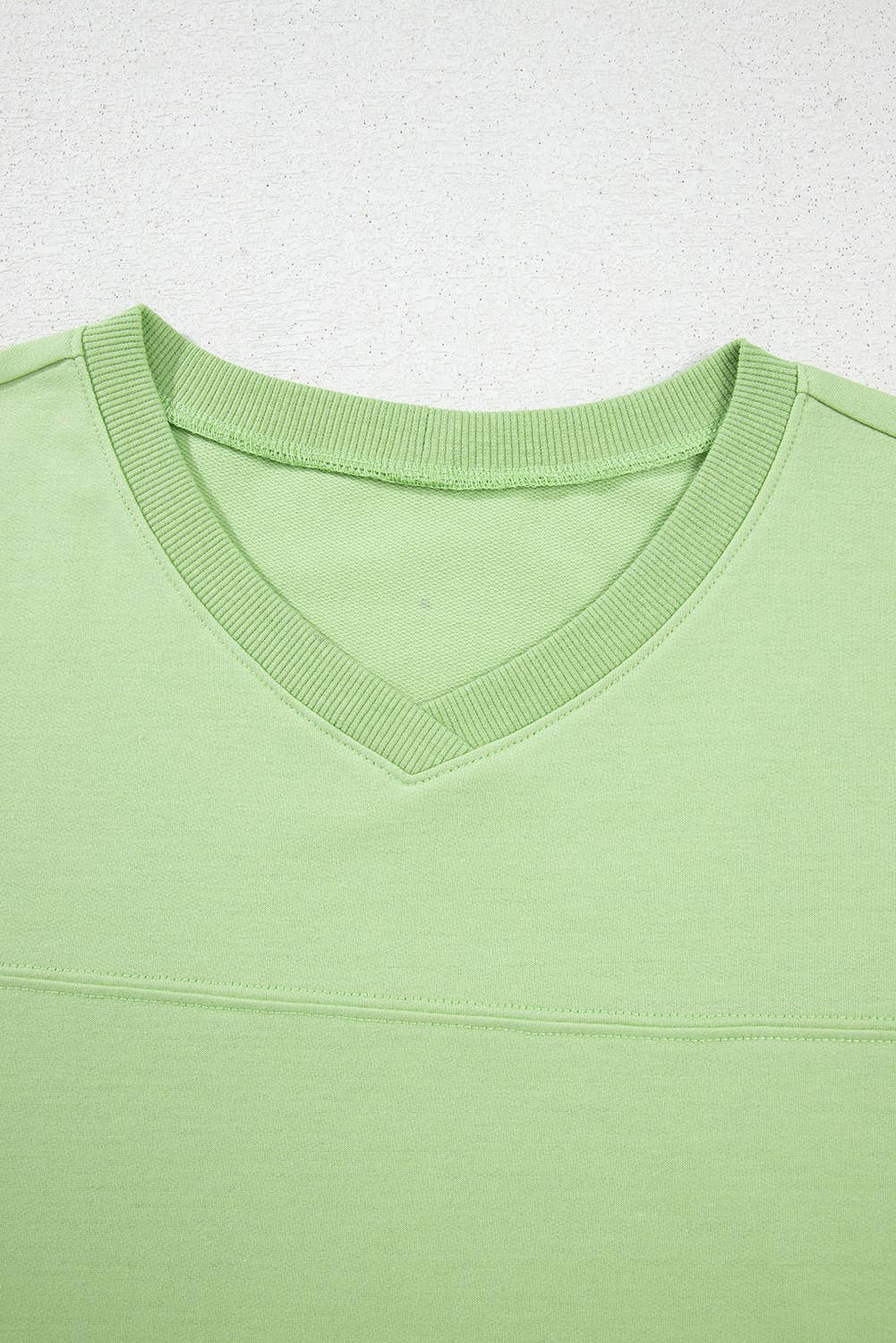 Solid Loose V-Neck Half Sleeve Tee and Shorts Set: Green / Missy / L