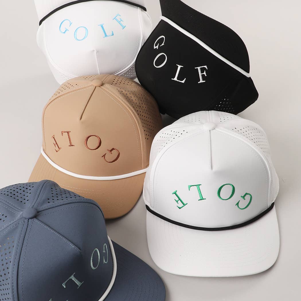 GOLF Upside Down Solid Color Premium Materials Trucker Hat: NAVY/SAGE / One Size