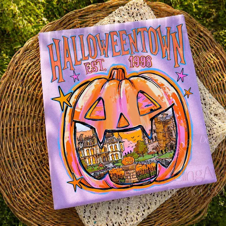 Halloweentown Short Sleeve Tee: Violet / M