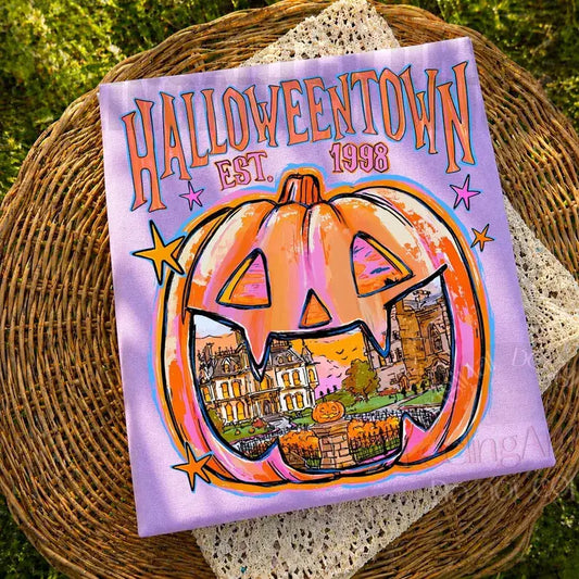 Halloweentown Short Sleeve Tee: Violet / M