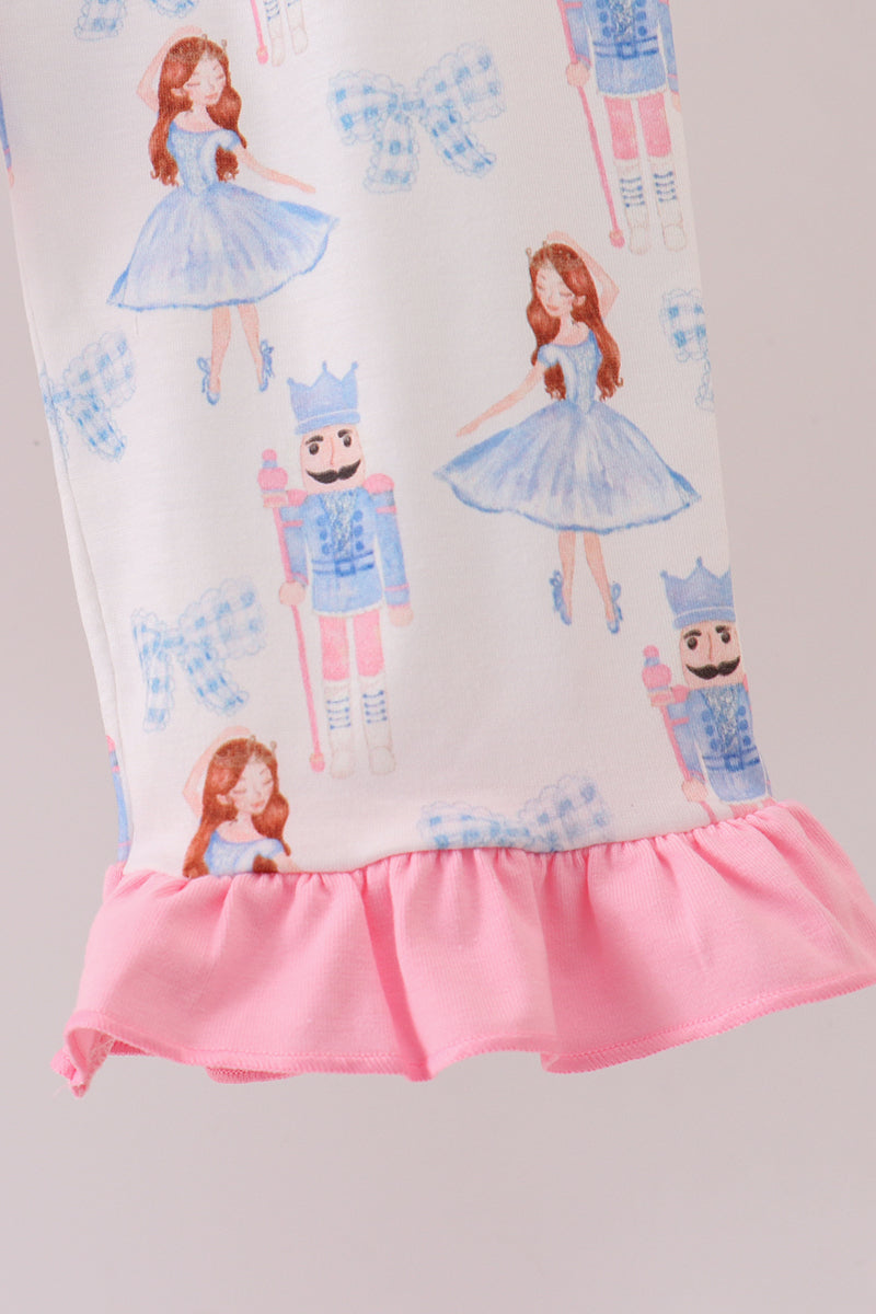 Pink bow nutcracker pants set