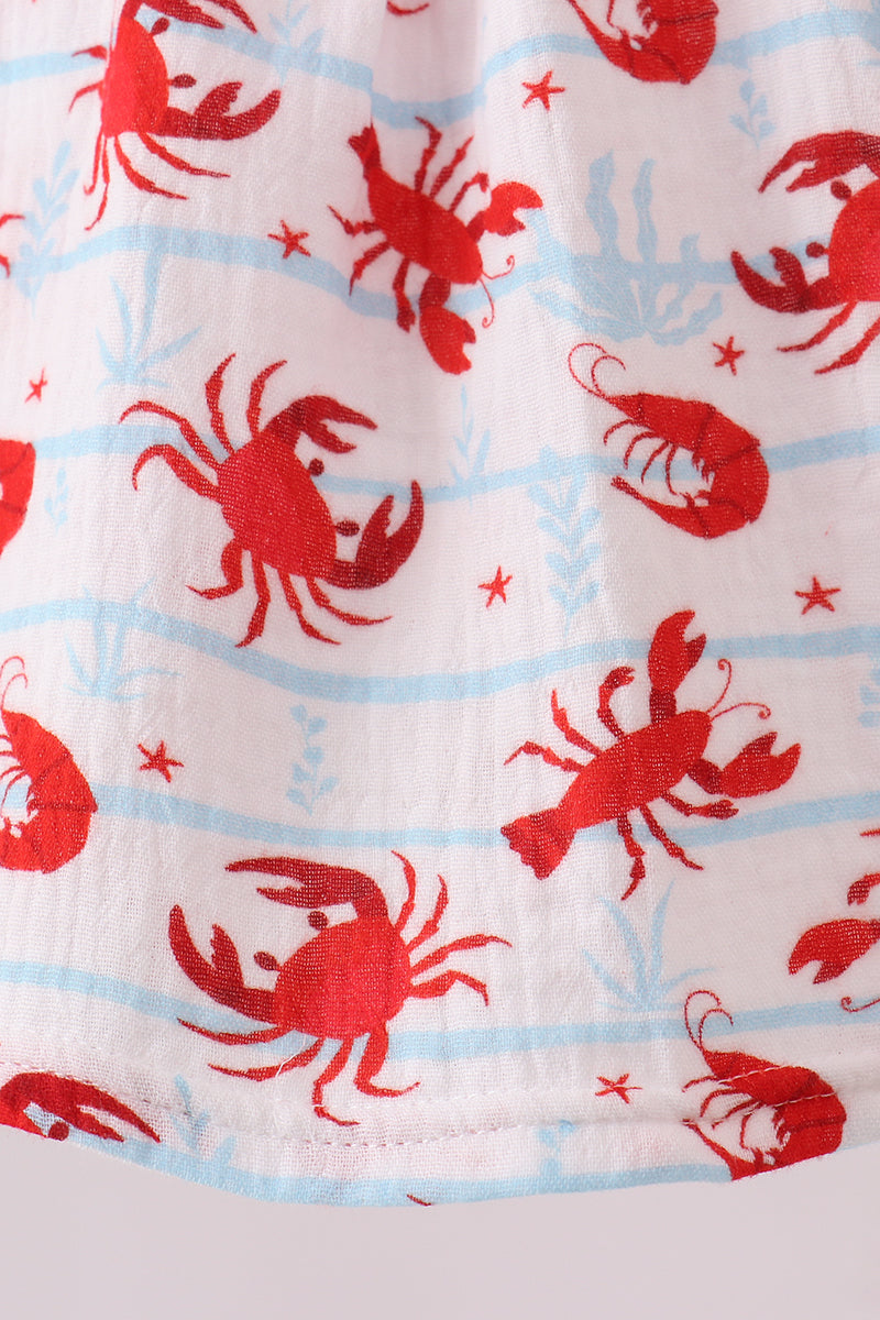 Lobster print muslin bloomer set