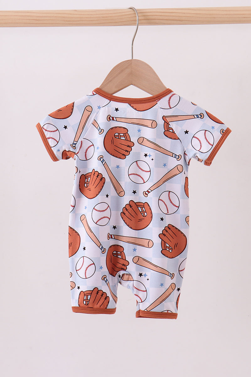 Baseball bamboo romper