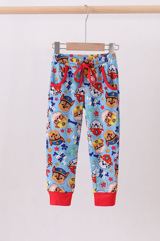 Blue character bamboo pants