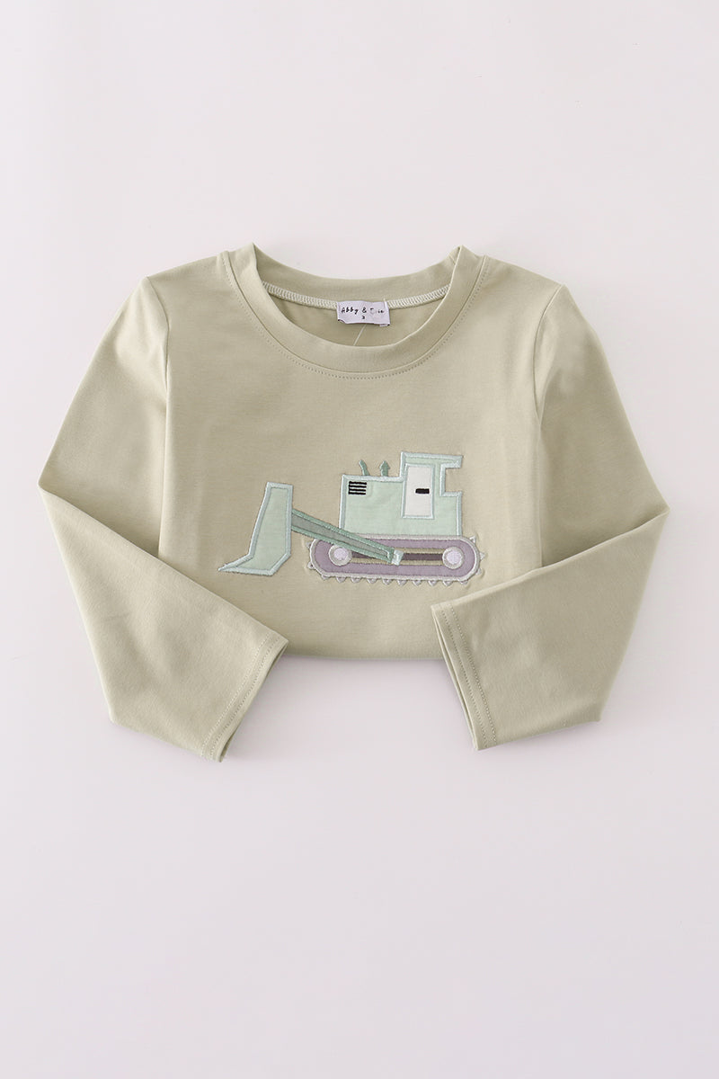 Cream excavator applique top