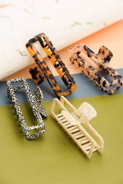 EXTRA LARGE CELLULOSE HAIR CLAW CLIPS | 40H497: CREAM TORT