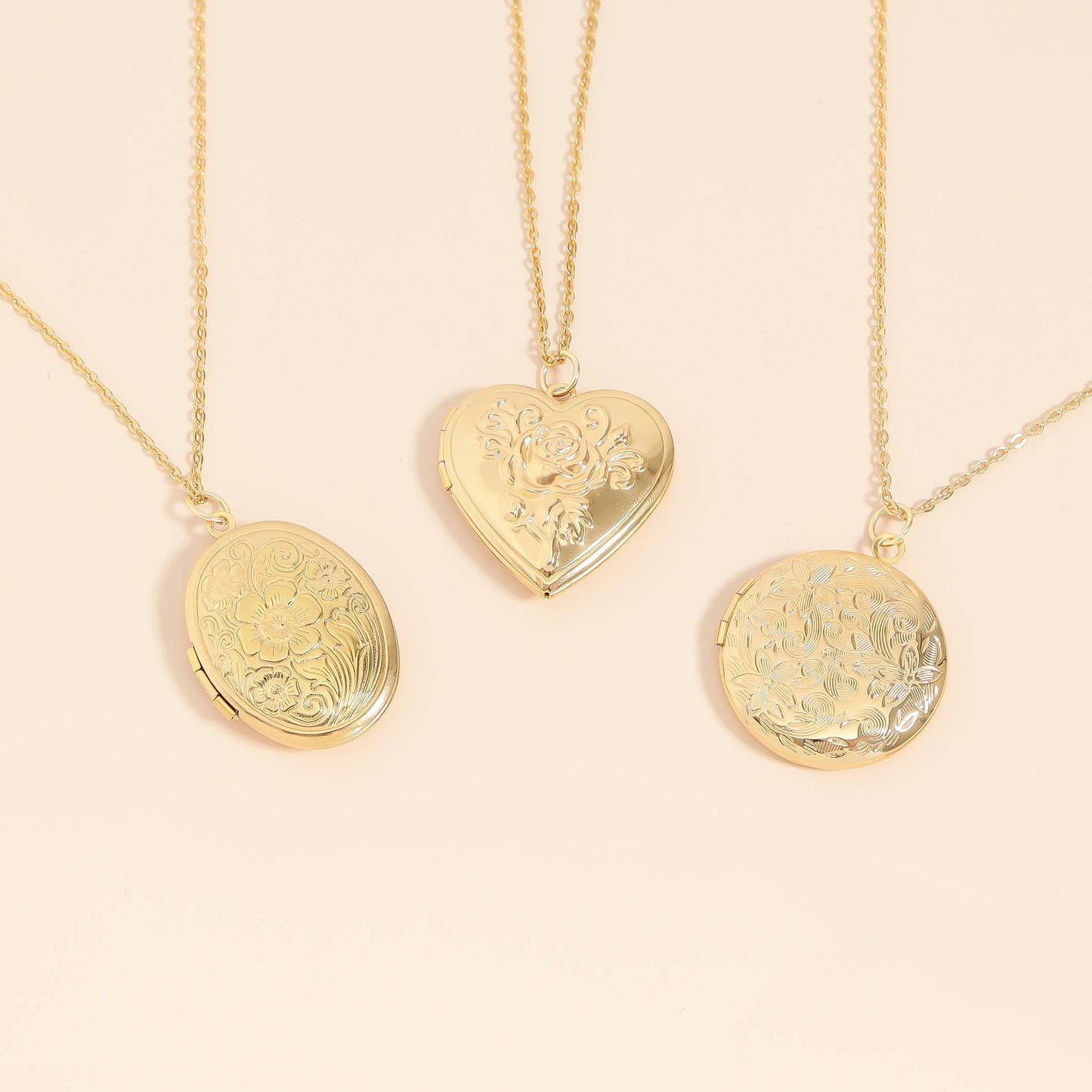 18K Gold PVD Stainless Steel Rose Heart Locket: Gold