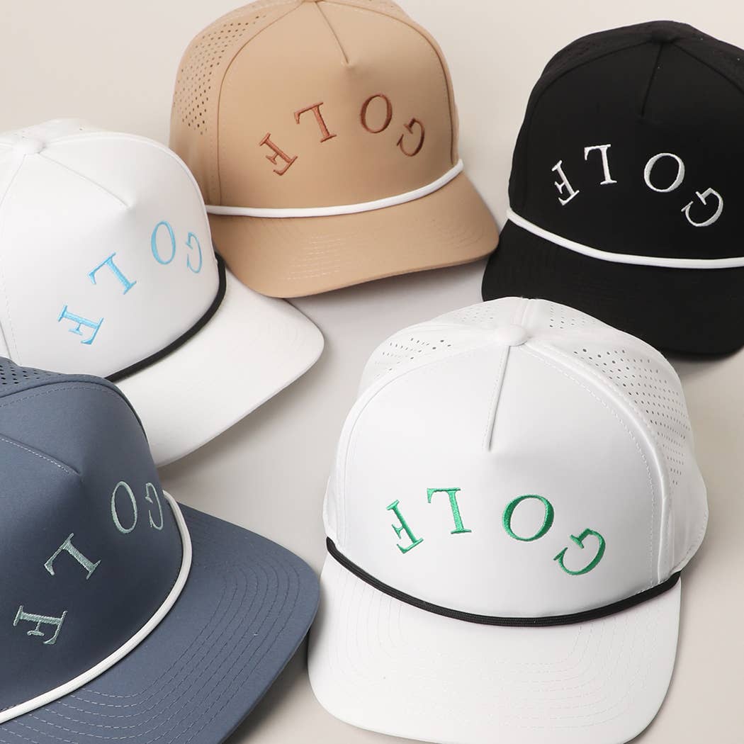 GOLF Upside Down Solid Color Premium Materials Trucker Hat: NAVY/SAGE / One Size