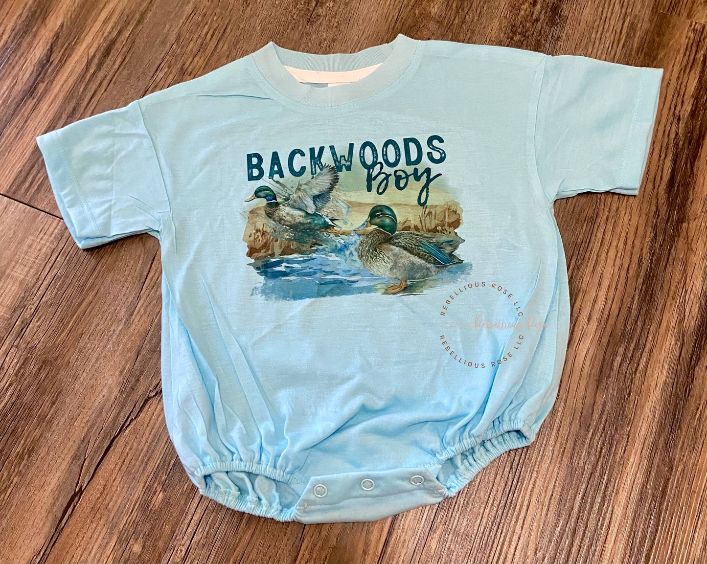 Backwoods Boy Baby Tshirt Bubble Romper: 6-12M