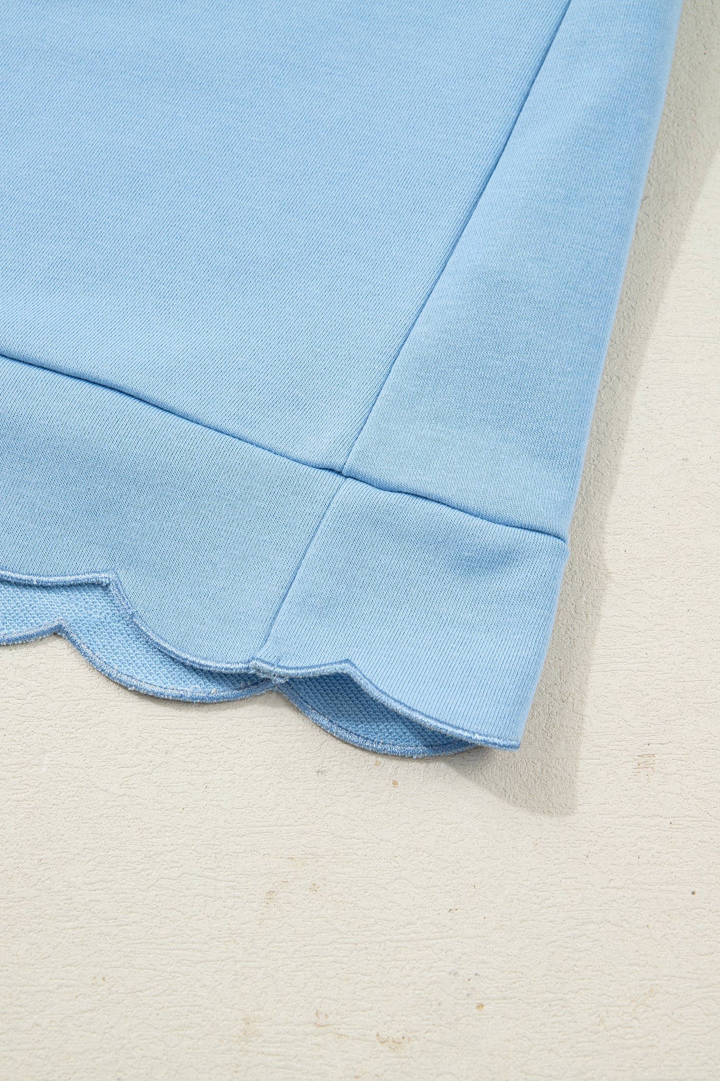 Button Polo Collar Short Sleeve Scallop Hem Mini Dress S-4X: Beau Blue / S