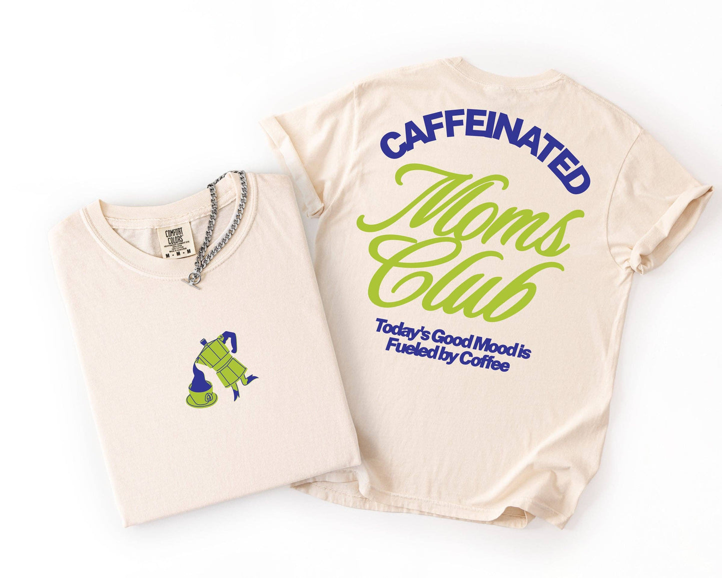 Caffeinated Moms Club Graphic Tees: Neon violet / Large