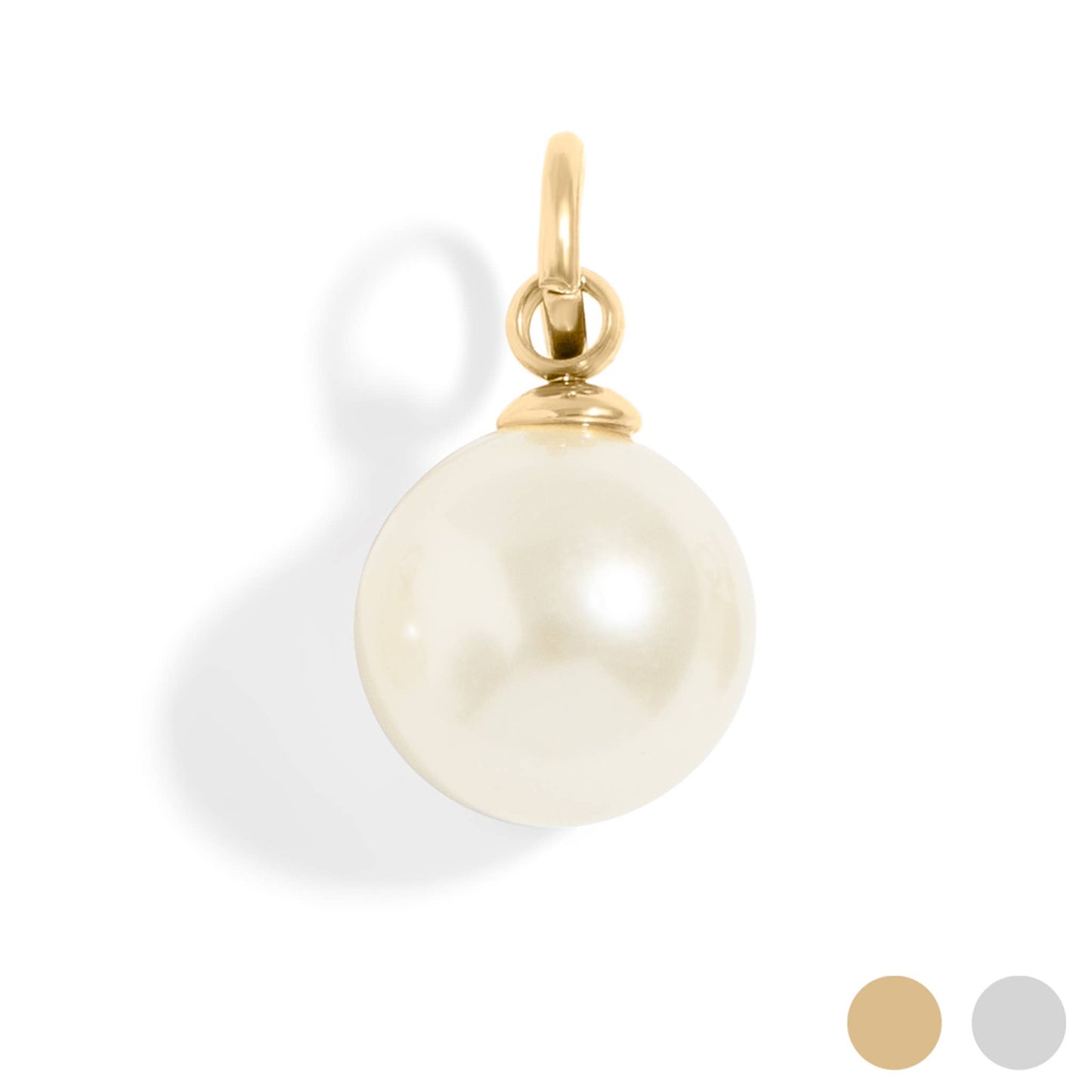 8mm Glass Pearl Charms: Kiska / Gold