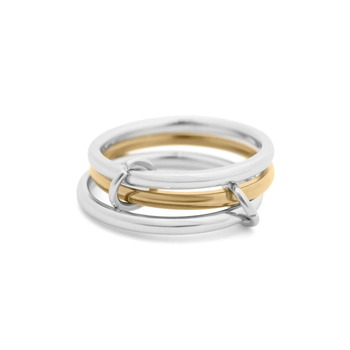 18K Gold Stainless Steel Mixed Metal Triple Intertwined Ring: Mixed Metal / 8