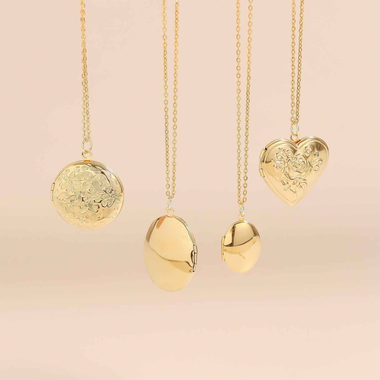 18K Gold PVD Stainless Steel Rose Heart Locket: Gold