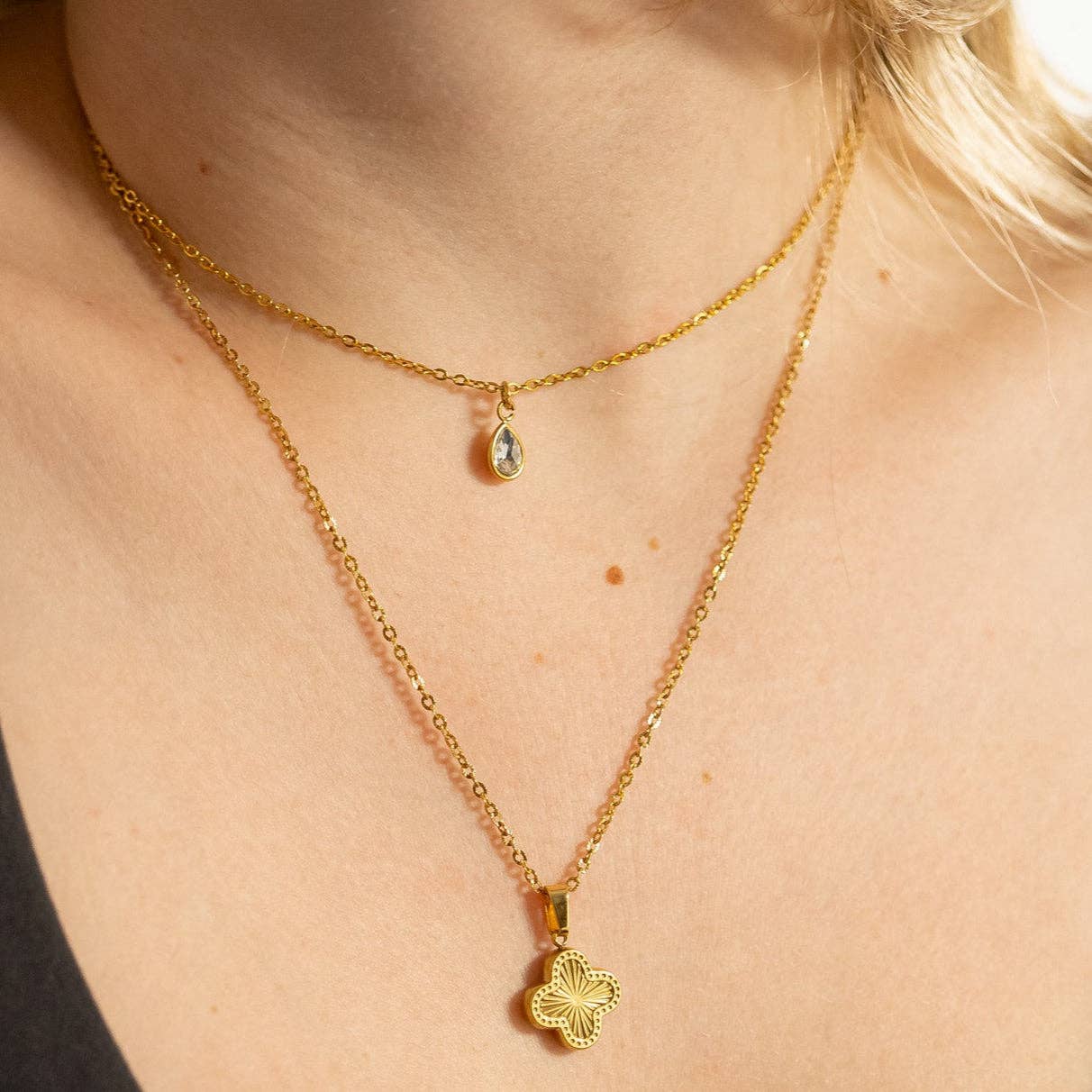 18K Gold PVD Teardrop Birthstone Charm: August