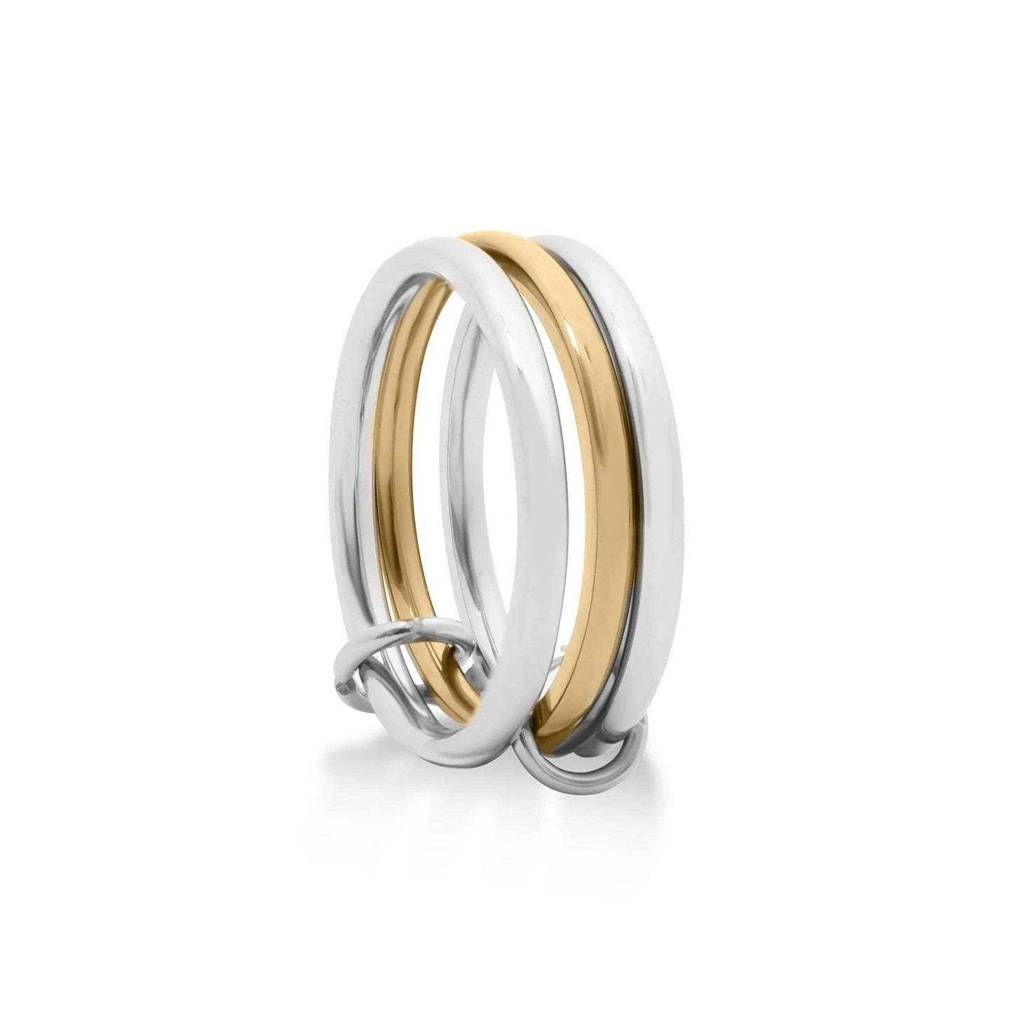 18K Gold Stainless Steel Mixed Metal Triple Intertwined Ring: Mixed Metal / 8