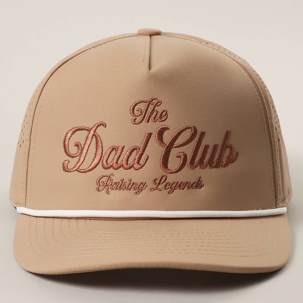 THE DAD CLUB Embroidered Premium Materials Trucker Hat: SAND / One Size