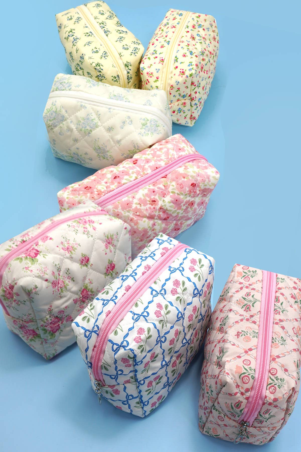 FLORAL TOILE PATTERN MAKEUP COSMETIC POUCH BAG | 40P562: C