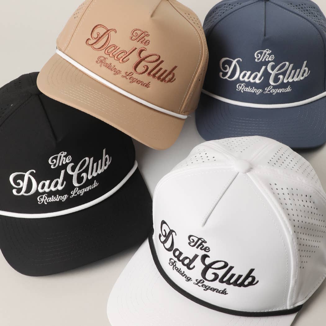 THE DAD CLUB Embroidered Premium Materials Trucker Hat: SAND / One Size