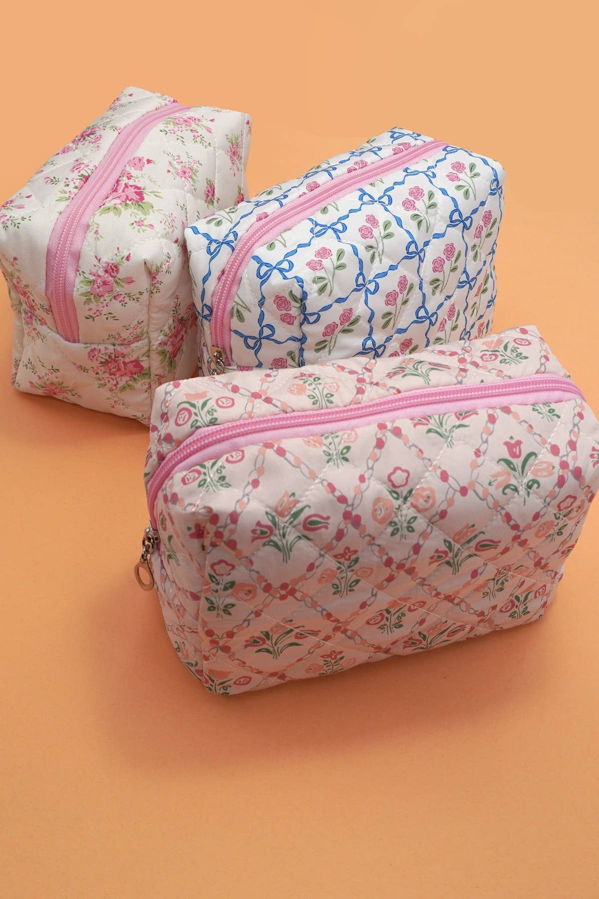 FLORAL TOILE PATTERN MAKEUP COSMETIC POUCH BAG | 40P562: C