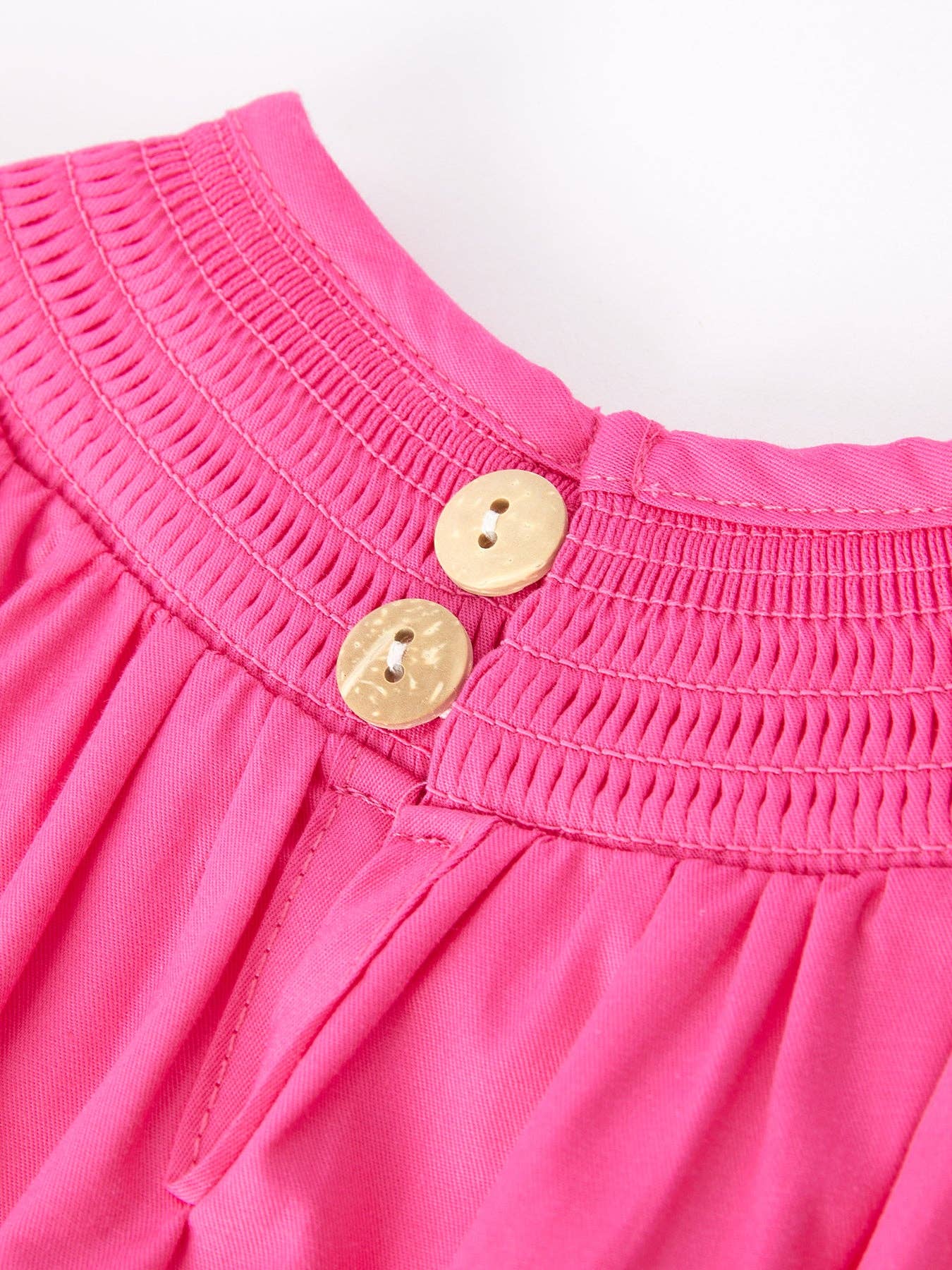 Girls Bow Smocking Embroidery Hot Pink Romper: 18M