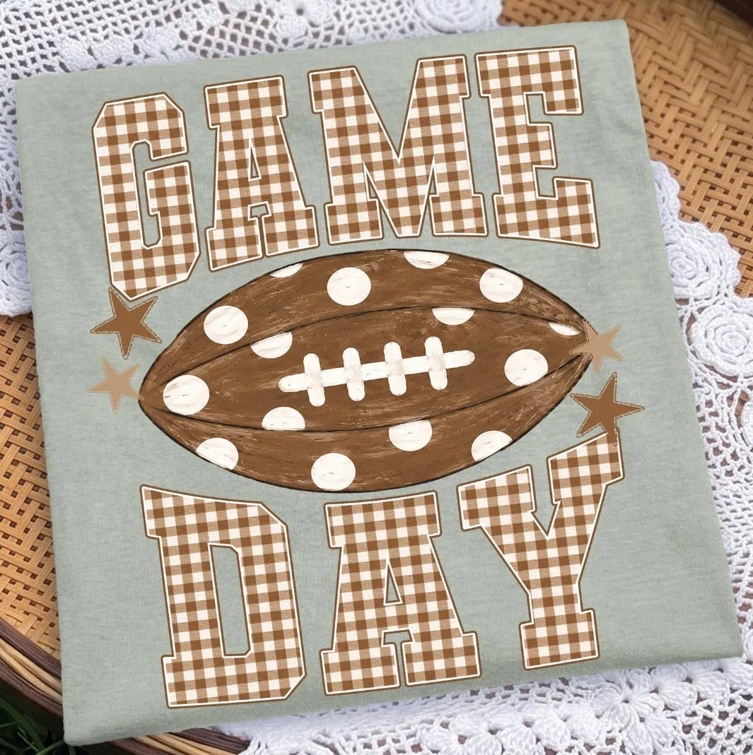 Retro Football Game Day Tee: Espresso / 3X