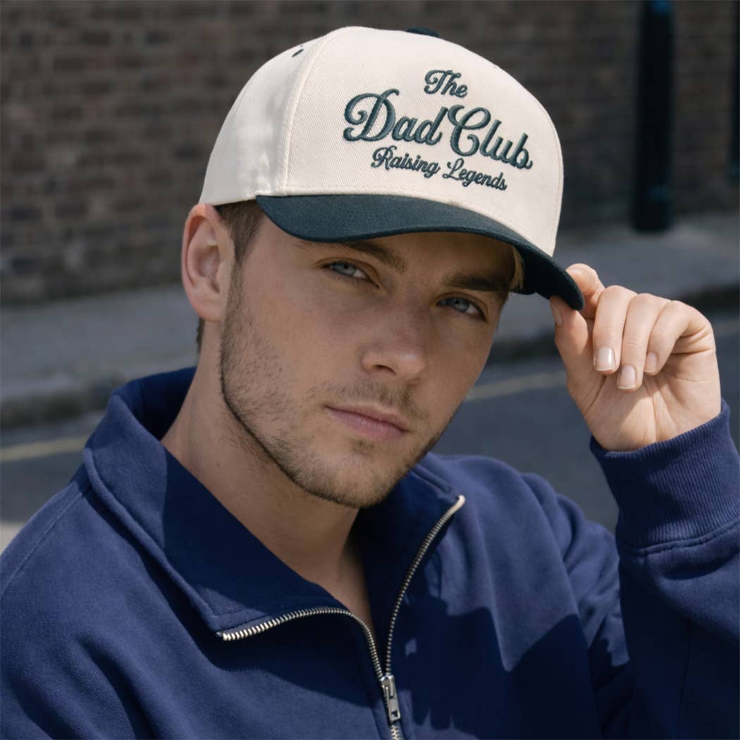 The Dad Club Raising Legends Embroidered Trucker Hat: DKGRN/NATL / ONE SIZE