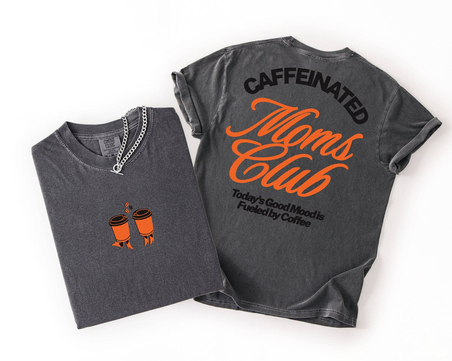Caffeinated Moms Club Graphic Tees: Neon violet / Large