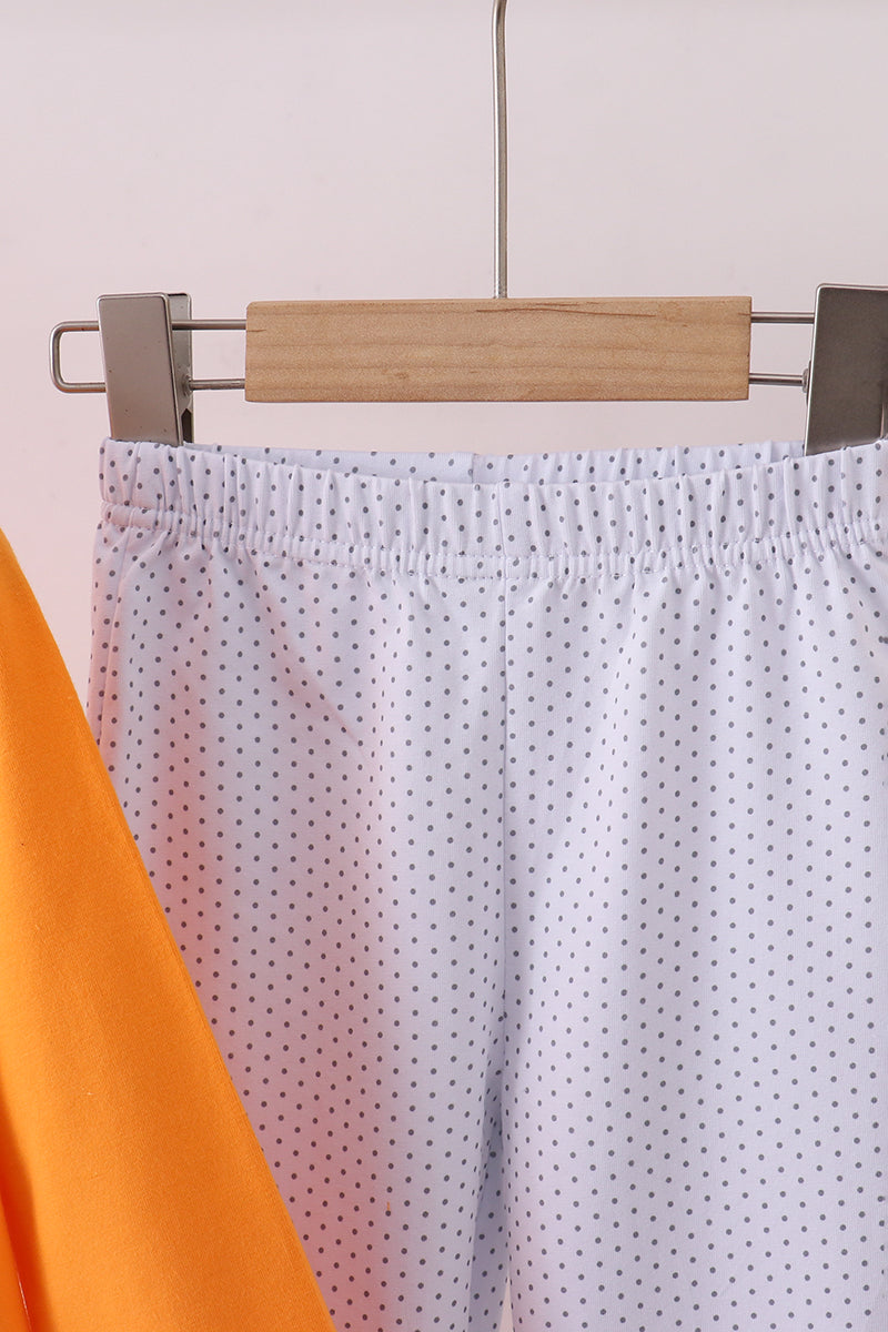 Premium Orange Tennessee puppy football embroidery pants set