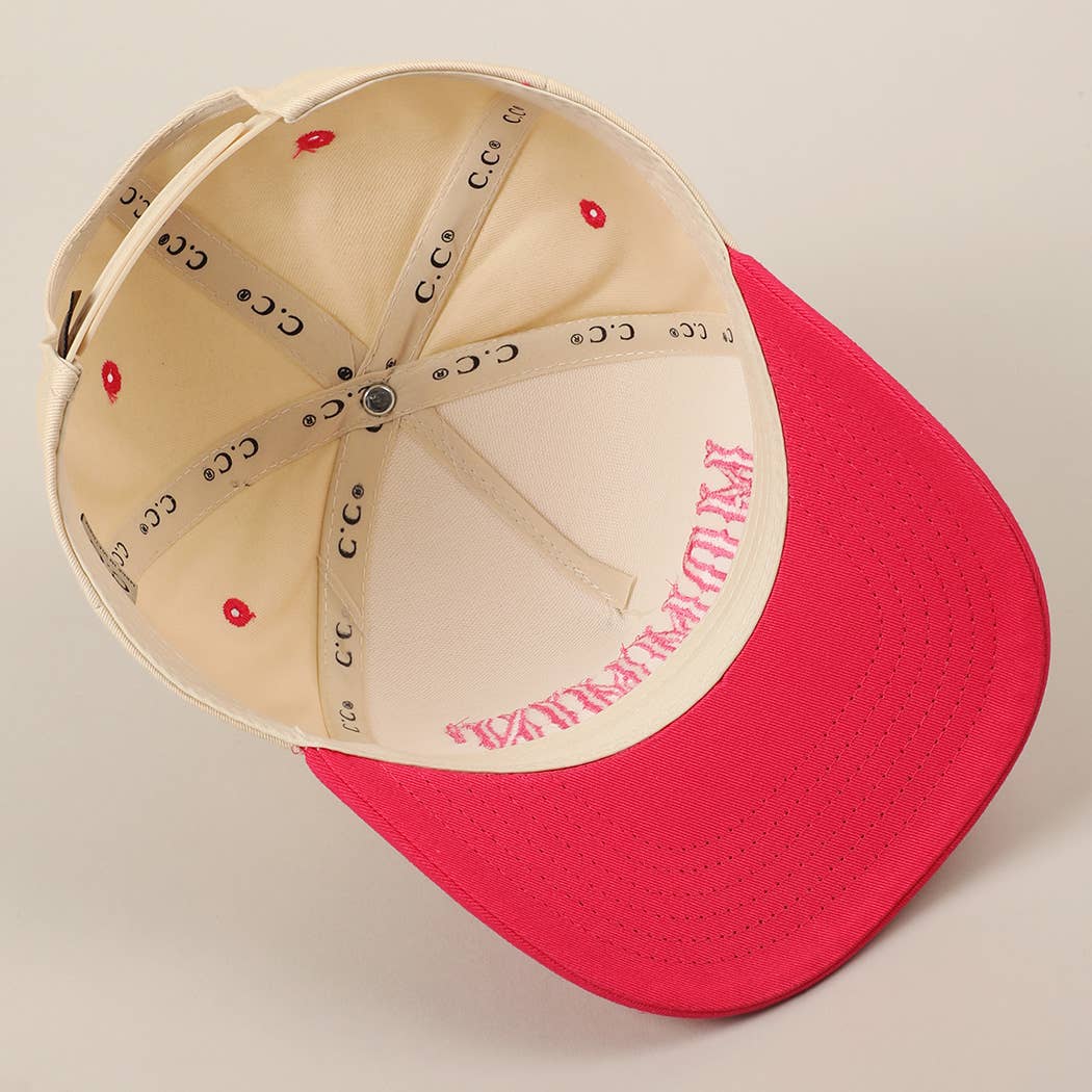 MOMMIN' Letter Embroidery Two-Tone Trucker Hat: Black / ONE SIZE
