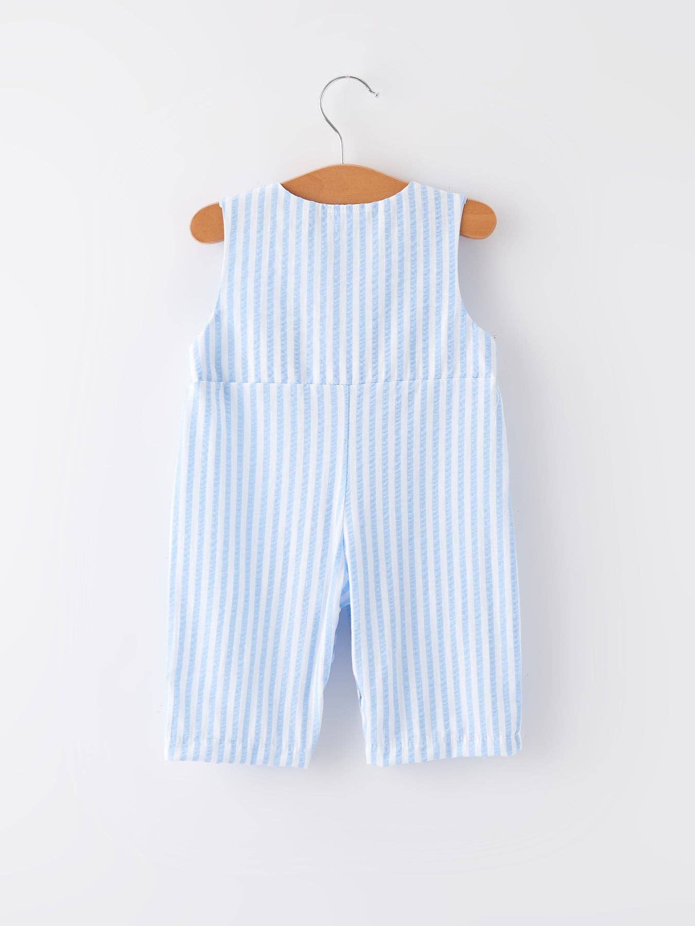 Spring and Summer Chicken Embroidery Blue Boy Romper: 12M