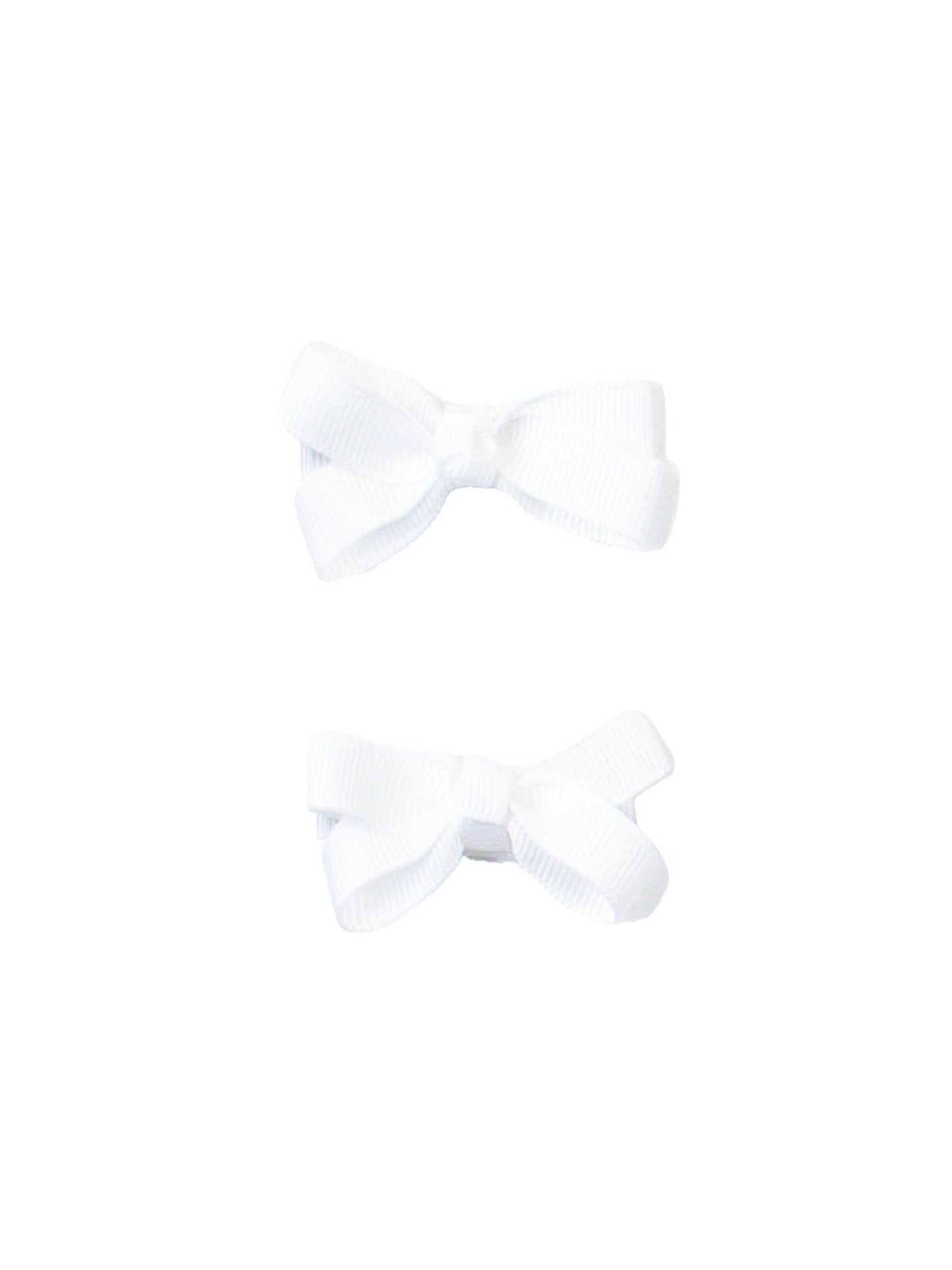 Girls White Small Bow Clip Set: White / One Size