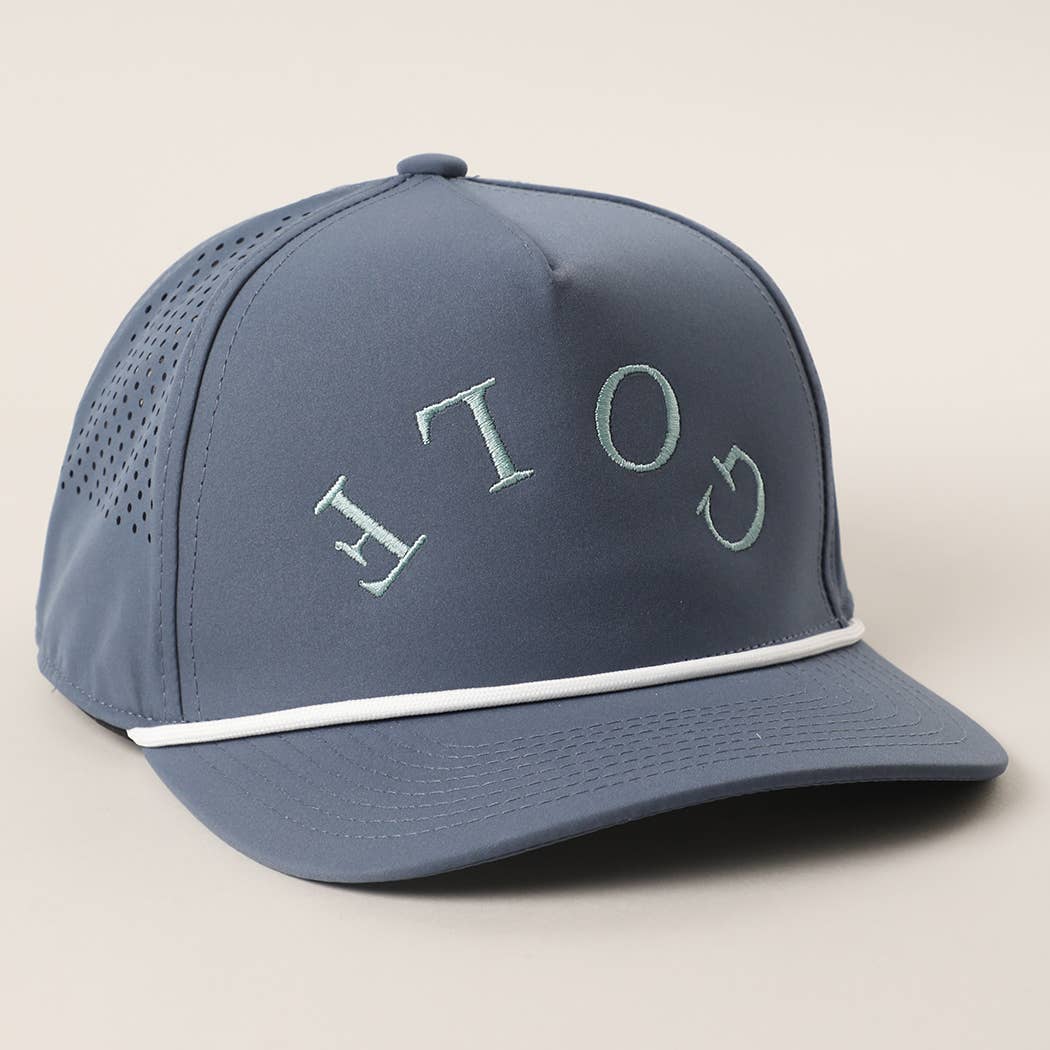 GOLF Upside Down Solid Color Premium Materials Trucker Hat: NAVY/SAGE / One Size