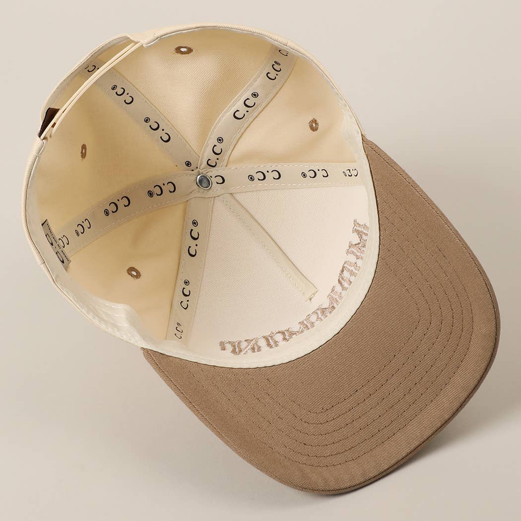 MOMMIN' Letter Embroidery Two-Tone Trucker Hat: Black / ONE SIZE