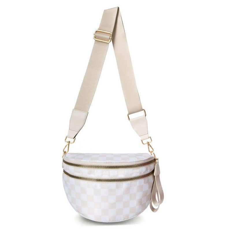 CROSSBODY ZIPPER REMOVAL STRAP SLING BUM BAG | 40P593: Brown