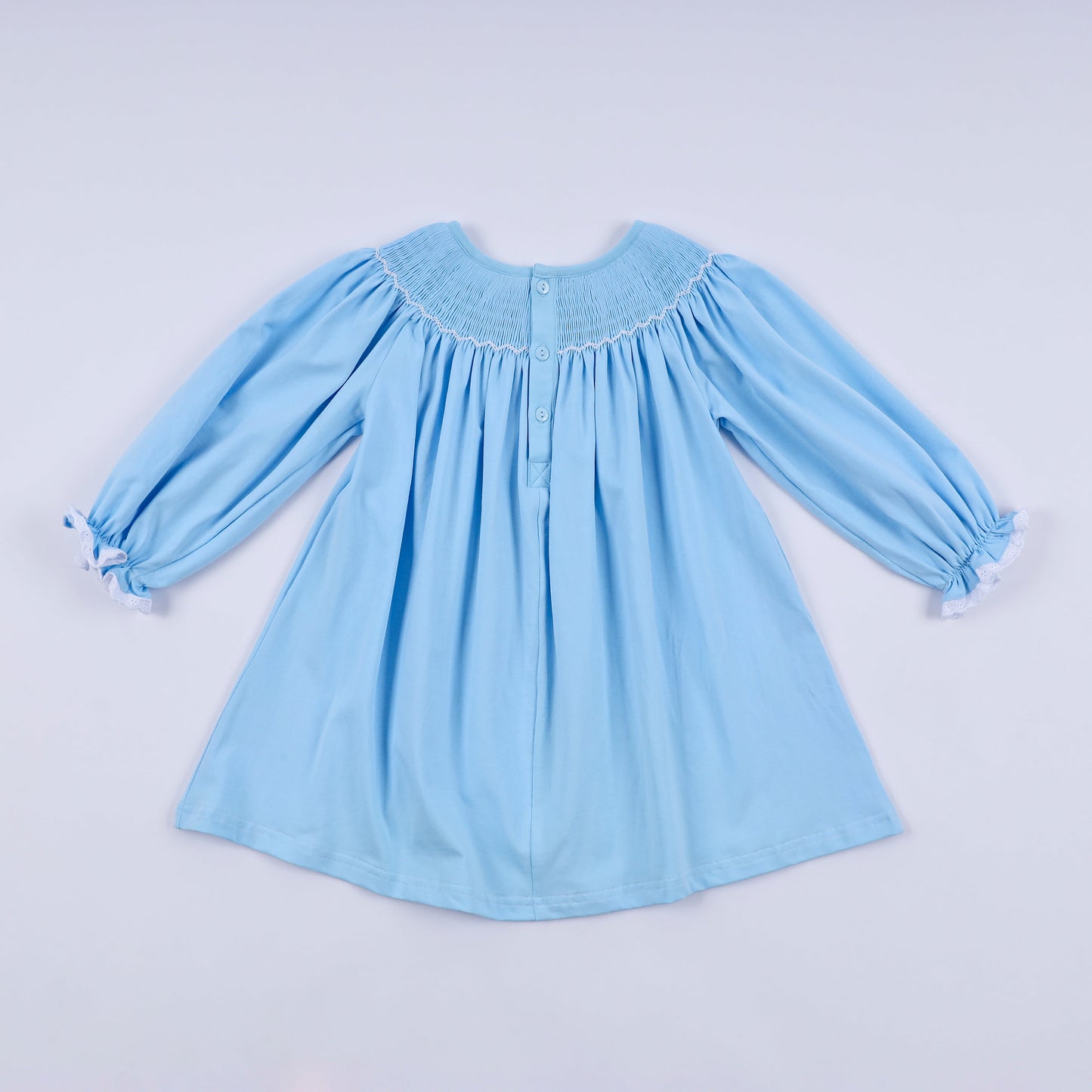 Blue nativity hand smocked dress