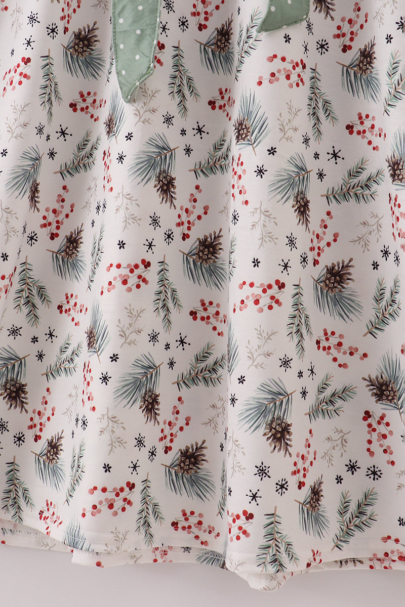 Sage bow tie mom dress