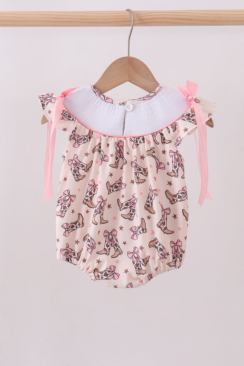 Western cowboy boots smocked bubble