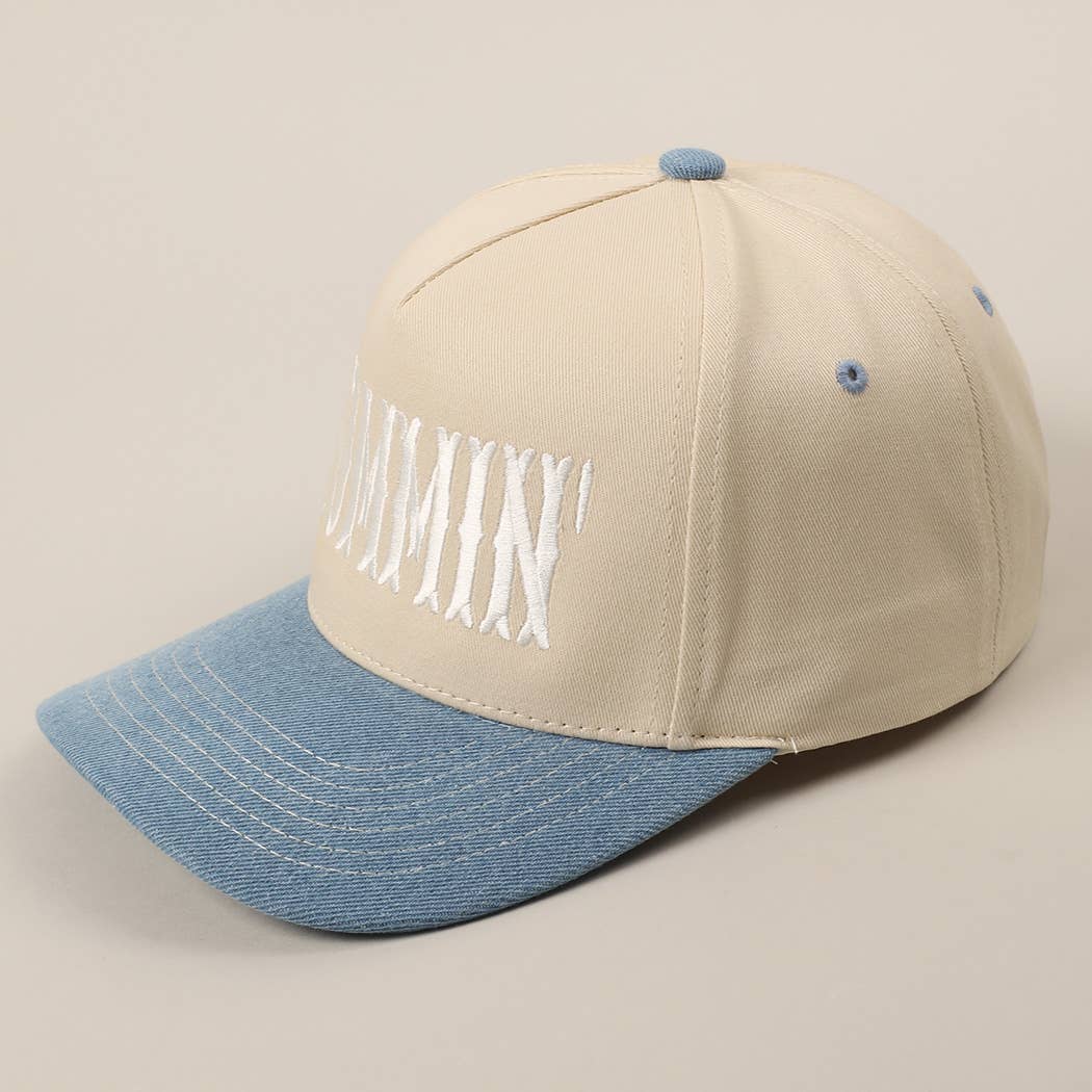 MOMMIN' Letter Embroidery Two-Tone Trucker Hat: Black / ONE SIZE