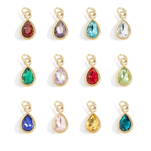 18K Gold PVD Teardrop Birthstone Charm: January