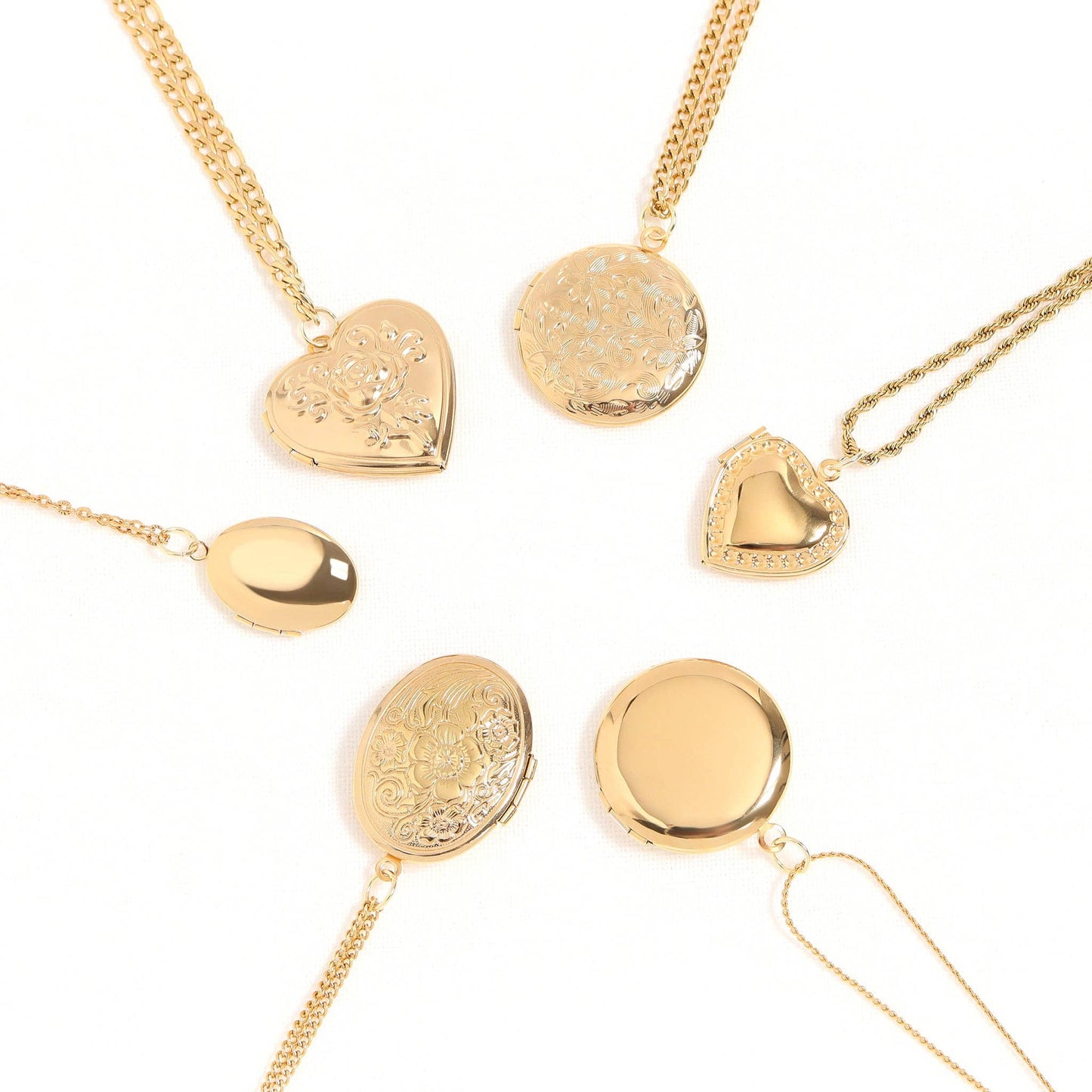 18K Gold PVD Stainless Steel Rose Heart Locket: Gold