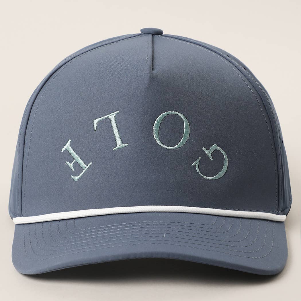 GOLF Upside Down Solid Color Premium Materials Trucker Hat: NAVY/SAGE / One Size