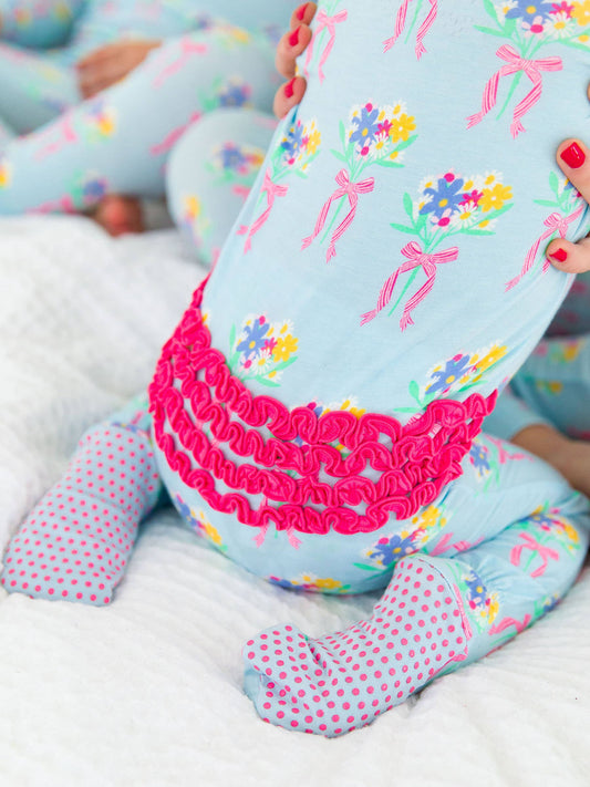 Bows & Bouquets Bamboo Zippy / 6-12m