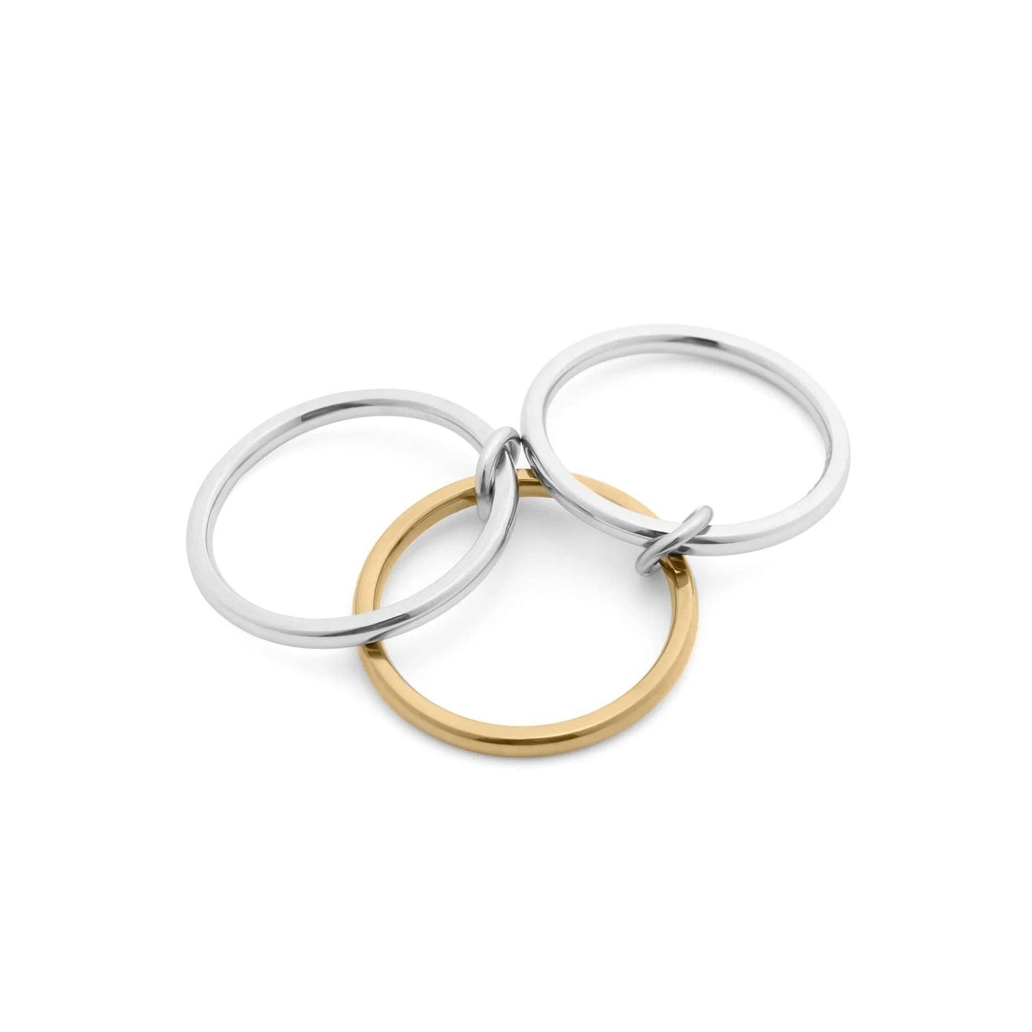 18K Gold Stainless Steel Mixed Metal Triple Intertwined Ring: Mixed Metal / 8