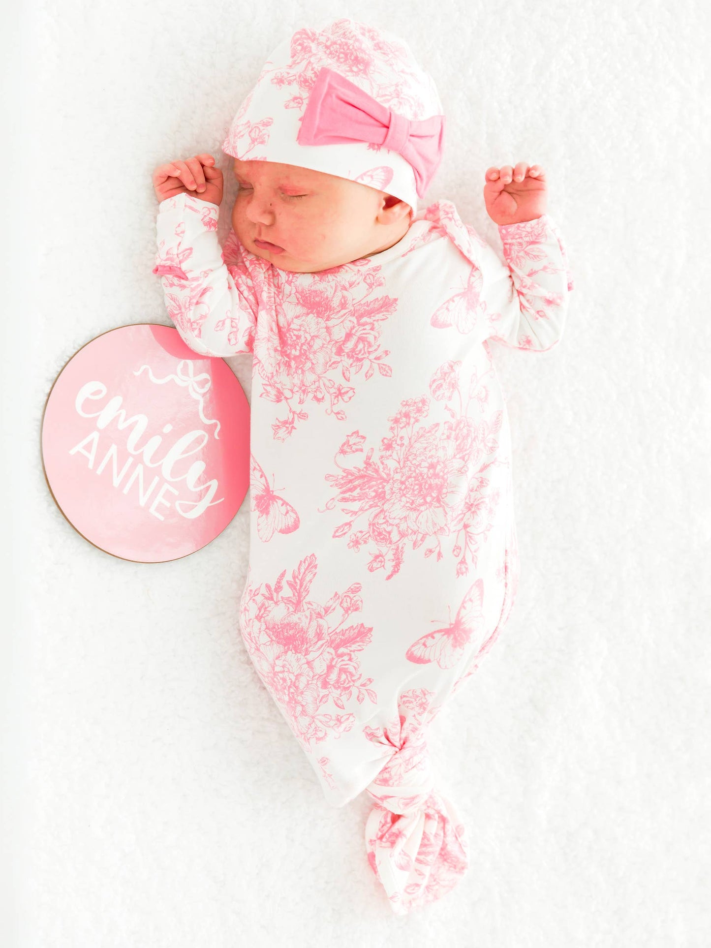 Pink Toile Bamboo Set: Newborn-3m